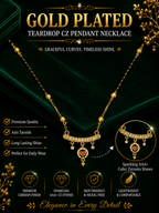 Damnstyle Gold Plated Black Bead Heart Charm Mangalsutra for Women