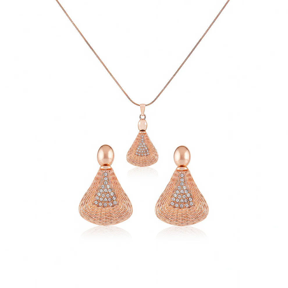 Damnstyle Anti-Tarnish Triangle Jewellery Set With Earrings