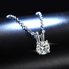 Damnstyle Silver-Plated Anti-Tarnish Crystal Circular Solitaire Pendant