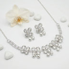 Damnstyle Anti-Tarnish Floral Cluster Jewellery Set With Earrings
