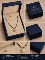 Damnstyle Daily Wear Gold Plated Black Bead AD Mangalsutra