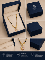 Damnstyle Gold Plated Floral Pendant Mangalsutra Necklace for Women