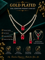 Damnstyle Anti-Tarnish Double Layer Crystal Jewellery Set With Earrings