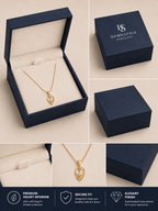 Damnstyle Necklace Anti-Tarnish Open Heart Crystal Pendant Chain
