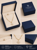 Gold Plated Floral Crystal Pendant Necklace for Women & Girls