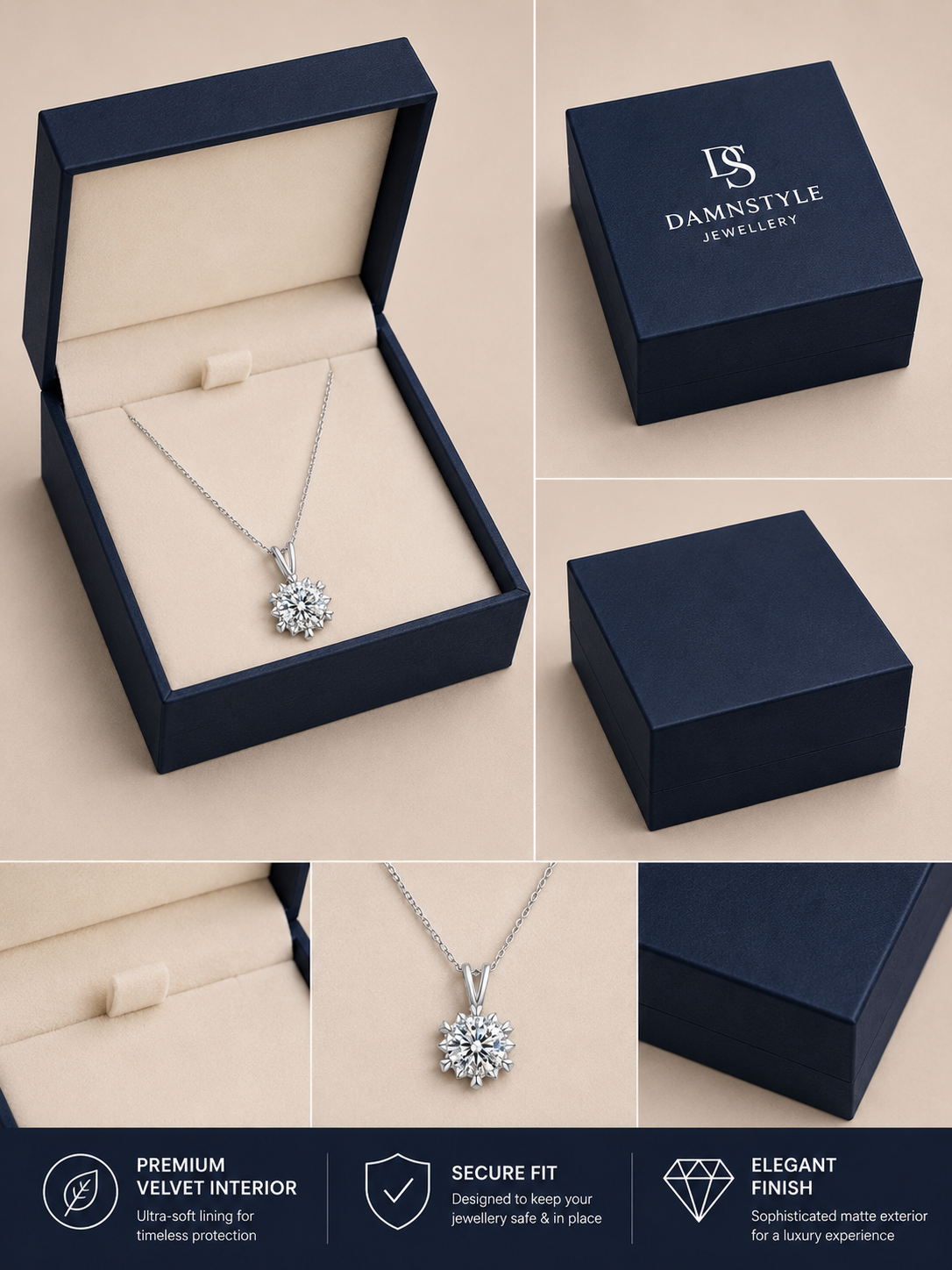 Silver Plated American Diamond Studded Rown Contemporary Pendant