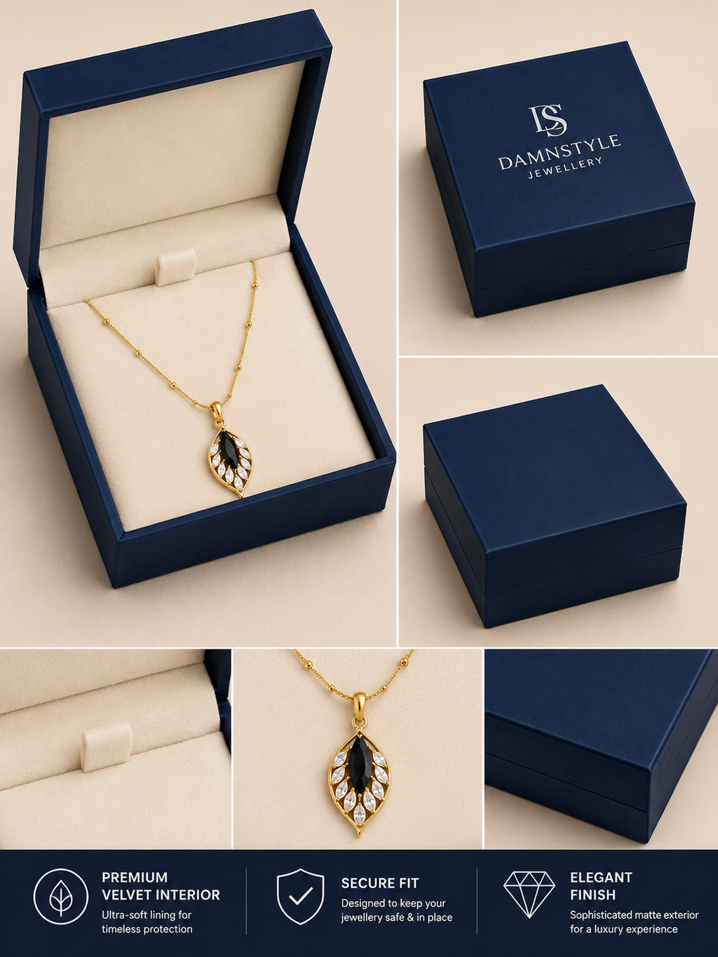 Gold Plated Leaf Pendant Chain with CZ Stones for Women