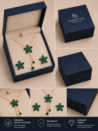 Damnstyle Necklace Anti-Tarnish Flower Set with Earrings