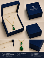 Damnstyle Anti-Tarnish Emerald Green Drop Crystal Pendant
