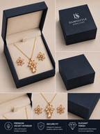Damnstyle Anti-Tarnish Floral Crystal Teardrop Jewellery Set with Earrings