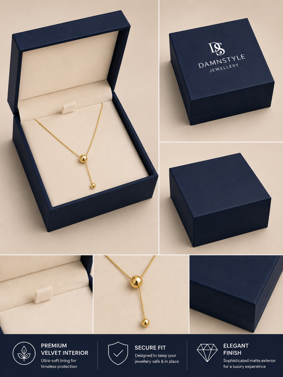 Damnstyle Gold-Plated Anti Tarnish Spherical Pendant
